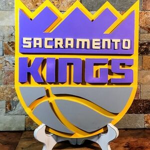NBA Sacramento Kings Logo Wood Wall Plaque • Easily Decorate Any Space